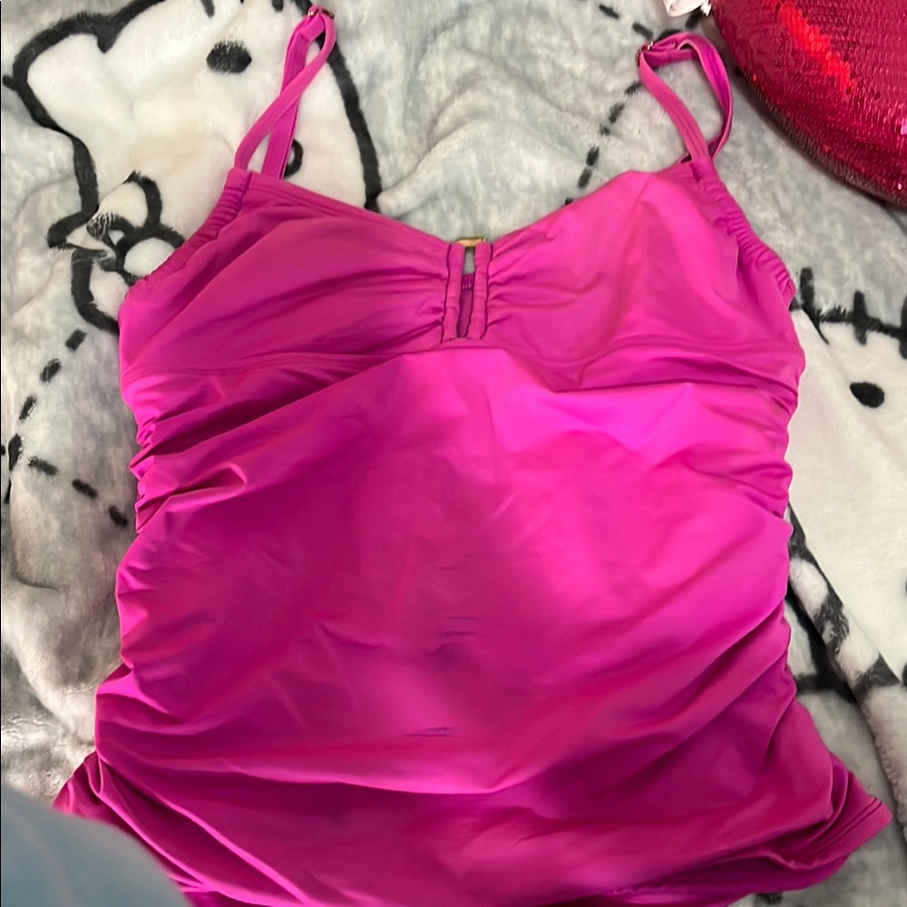 2000s Vibrant Pink Tankini Top